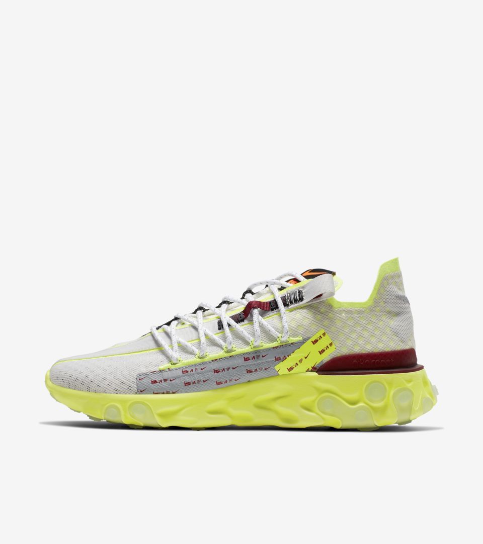 Nike React Runner ISPA Platinum Tint Volt Glow Team Red